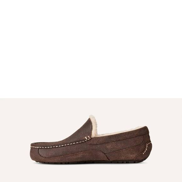 NEW UGG men\'s ascot distressed slipper in dusted cocoa